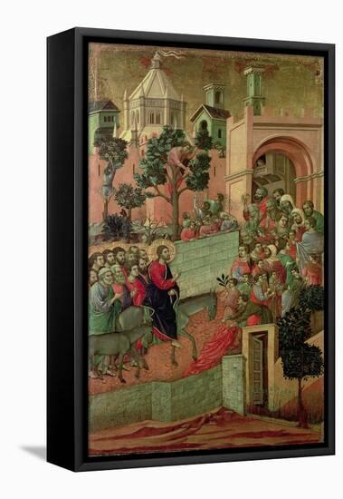 Maesta: Entry into Jerusalem, 1308-11-Duccio di Buoninsegna-Framed Stretched Canvas