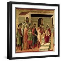 Maesta: Jesus Before Herod, 1308-11-Duccio di Buoninsegna-Framed Giclee Print