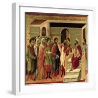 Maesta: Jesus Before Herod, 1308-11-Duccio di Buoninsegna-Framed Giclee Print