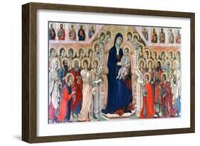 Maestà, (Madonna with Angels and Saint), 1308-1311-Duccio di Buoninsegna-Framed Giclee Print