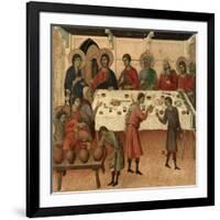 Maestà - Public Life of Christ: the Wedding Feast of Cana, 1308-1311-Duccio Di buoninsegna-Framed Giclee Print