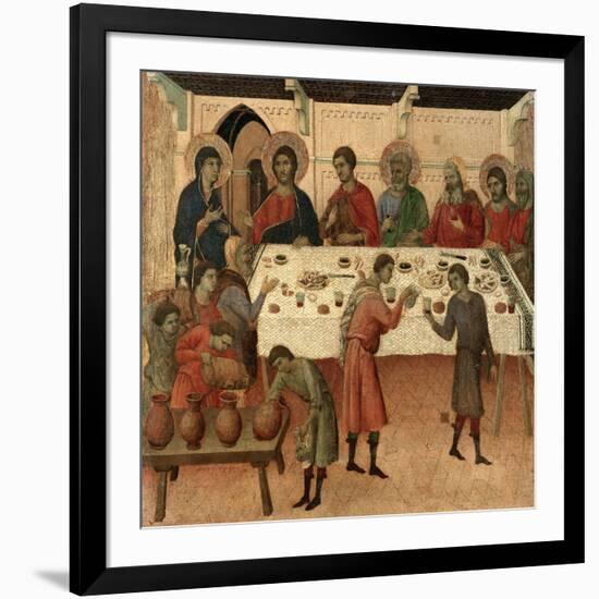 Maestà - Public Life of Christ: the Wedding Feast of Cana, 1308-1311-Duccio Di buoninsegna-Framed Giclee Print