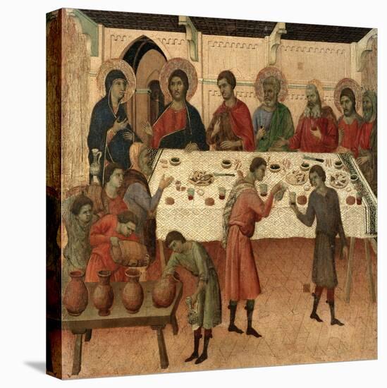 Maestà - Public Life of Christ: the Wedding Feast of Cana, 1308-1311-Duccio Di buoninsegna-Stretched Canvas