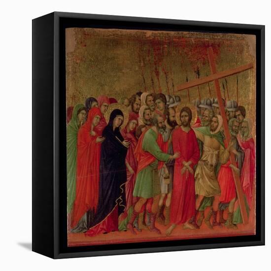 Maesta: the Road to Calvary, 1308-11-Duccio di Buoninsegna-Framed Stretched Canvas