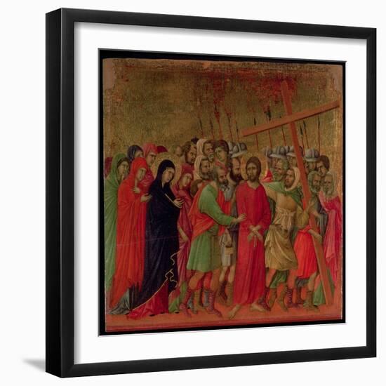 Maesta: the Road to Calvary, 1308-11-Duccio di Buoninsegna-Framed Premium Giclee Print