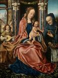 The Holy Family with an Angel Musician, 1510-1520-Maestro De Francfort-Stretched Canvas