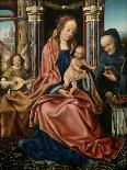 The Holy Family with an Angel Musician, 1510-1520-Maestro De Francfort-Framed Stretched Canvas