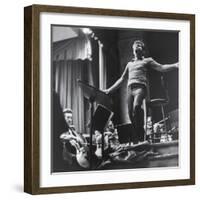 Maestro Leonard Bernstein Conducting the NY Philharmonic Orchestra for a Concert at Carnegie Hall-Alfred Eisenstaedt-Framed Premium Photographic Print