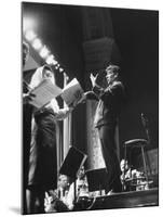 Maestro Leonard Bernstein Conducting Vocal Soloists and NY Philharmonic in Rehearsal, Carnegie Hall-Alfred Eisenstaedt-Mounted Premium Photographic Print