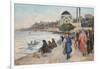 Mafalda on the Banks of the Bosphorus, the Dolmabahce Mosque in the Background-Fausto Zonaro-Framed Giclee Print