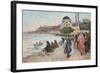 Mafalda on the Banks of the Bosphorus, the Dolmabahce Mosque in the Background-Fausto Zonaro-Framed Giclee Print