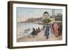 Mafalda on the Banks of the Bosphorus, the Dolmabahce Mosque in the Background-Fausto Zonaro-Framed Giclee Print