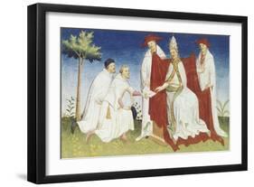 Maffeo and Nicolo' Polo Brothers Delivering a Message from the Great Khan to Pope Gregory X-null-Framed Giclee Print