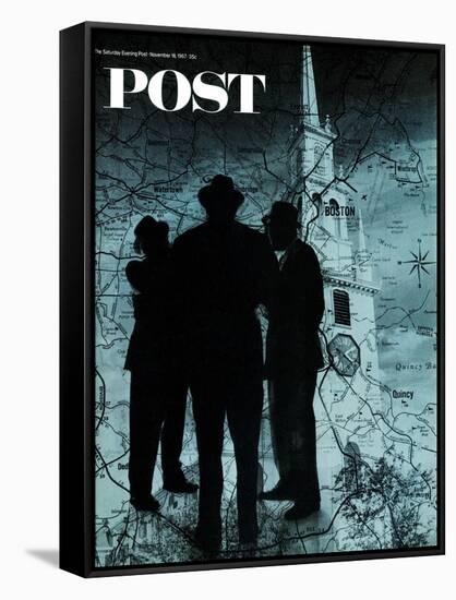 "Mafia in Boston," Saturday Evening Post Cover, November 18, 1967-David Attie-Framed Stretched Canvas