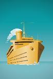 An Old Style Cruise Ship Vector Illustration-magann-Art Print