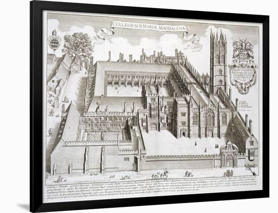 Magdalen College, Oxford, from "Oxonia Illustrata," Published 1675-David Loggan-Framed Giclee Print