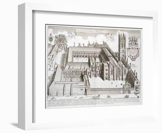 Magdalen College, Oxford, from "Oxonia Illustrata," Published 1675-David Loggan-Framed Giclee Print