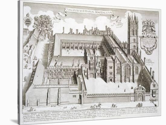 Magdalen College, Oxford, from "Oxonia Illustrata," Published 1675-David Loggan-Stretched Canvas
