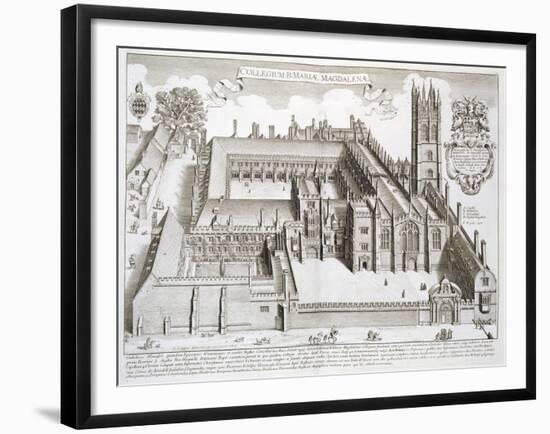 Magdalen College, Oxford, from "Oxonia Illustrata," Published 1675-David Loggan-Framed Giclee Print