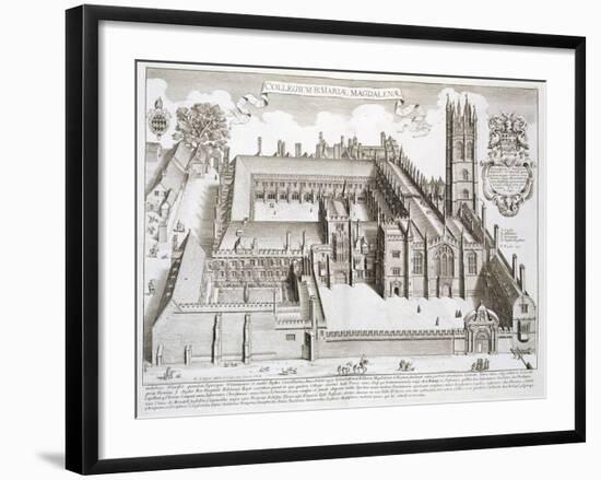 Magdalen College, Oxford, from "Oxonia Illustrata," Published 1675-David Loggan-Framed Giclee Print