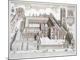 Magdalen College, Oxford, from "Oxonia Illustrata," Published 1675-David Loggan-Mounted Giclee Print