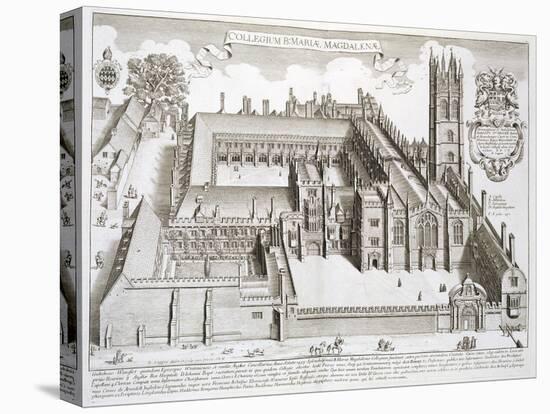 Magdalen College, Oxford, from "Oxonia Illustrata," Published 1675-David Loggan-Stretched Canvas