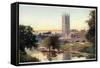 Magdalen Tower and Bridge-William Matthison-Framed Stretched Canvas