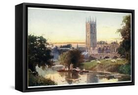 Magdalen Tower and Bridge-William Matthison-Framed Stretched Canvas