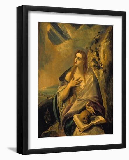 Magdalena Atoning for Her Sins, about 1580-El Greco-Framed Giclee Print
