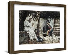 Magdalene at the Feet of Jesus-James Tissot-Framed Giclee Print
