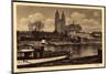 Magdeburg, Blick Auf Den Dom Mit Liegendem Dampfer-null-Mounted Giclee Print