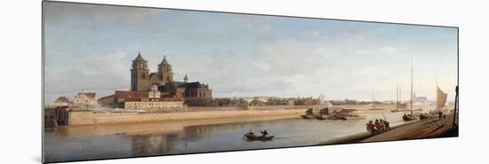 Magdeburg on the Banks of the River Elbe - View from the East to the West; Magdeburg an Der Elbe;…-Johann Philipp Eduard Gartner-Mounted Giclee Print