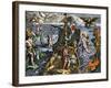 Magellan Passing Through His Strait Sail around South America Circumnavigation of Earth, 1519-1522-null-Framed Giclee Print