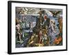 Magellan Passing Through His Strait Sail around South America Circumnavigation of Earth, 1519-1522-null-Framed Giclee Print