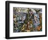 Magellan Passing Through His Strait Sail around South America Circumnavigation of Earth, 1519-1522-null-Framed Premium Giclee Print