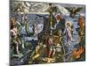 Magellan Passing Through His Strait Sail around South America Circumnavigation of Earth, 1519-1522-null-Mounted Giclee Print