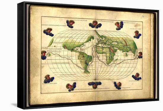 Magellan's Route, 16th Century Map-Library of Congress-Framed Stretched Canvas