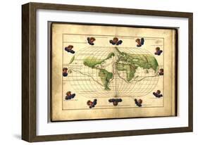 Magellan's Route, 16th Century Map-Library of Congress-Framed Photographic Print