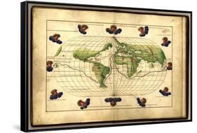 Magellan's Route, 16th Century Map-Library of Congress-Framed Stretched Canvas