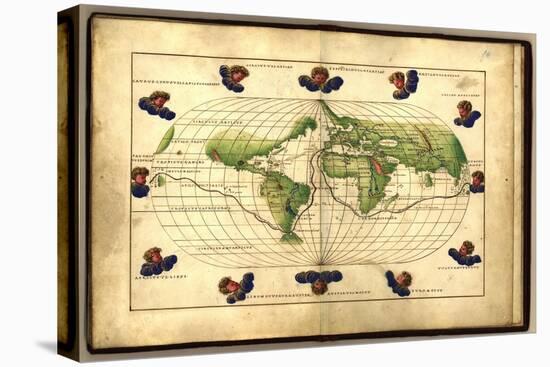 Magellan's Route, 16th Century-Science Source-Stretched Canvas