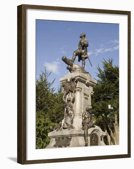 Magellan Statue in Main Square, Punta Arenas, Patagonia, Chile, South America-Sergio Pitamitz-Framed Photographic Print