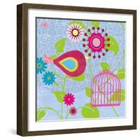 Magenta Bird-Sandra Smith-Framed Art Print