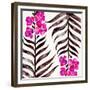 Magenta Black Orchid Bloom Pattern-Cat Coquillette-Framed Giclee Print