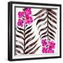 Magenta Black Orchid Bloom Pattern-Cat Coquillette-Framed Giclee Print