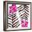 Magenta Black Orchid Bloom Pattern-Cat Coquillette-Framed Giclee Print