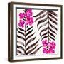 Magenta Black Orchid Bloom Pattern-Cat Coquillette-Framed Giclee Print