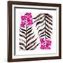 Magenta Black Orchid Bloom Pattern-Cat Coquillette-Framed Giclee Print