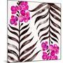 Magenta Black Orchid Bloom Pattern-Cat Coquillette-Mounted Giclee Print