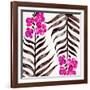 Magenta Black Orchid Bloom Pattern-Cat Coquillette-Framed Giclee Print