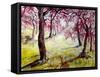 Magenta Blossoms-Mary Smith-Framed Stretched Canvas